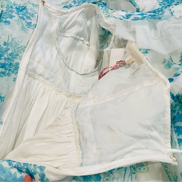 NEW LoveShackFancy Macron Gown Magic Turquoise Floral Gown size 4 - Picture 6 of 14